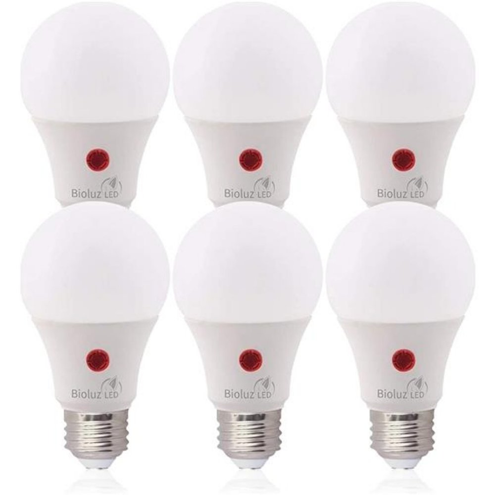 6 Pack LED A19 Bulb, 9W= 60W Photocell Photosensor, 3000K Soft White